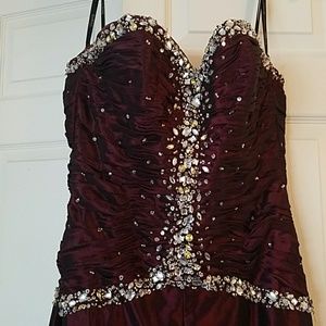 Beautiful burgundy evening dress